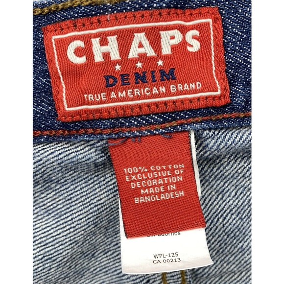 Chaps Jeans Mens Size 34X30 Mid Rise Straight Fit Medium Wash  Cotton Denim Blue - Picture 10 of 15